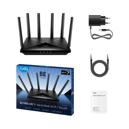 WIRELESS ROUTER BE11000 CUDY WR11000 TRI-BAND 2.5G