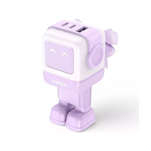 CARGADOR UGREEN TRIPLE 65W USB-A + USB-C PURPLE