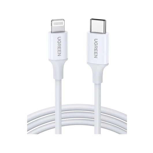 CABLE UGREEN USB-C A LIGHTNING MFI 1M WHITE