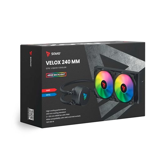 DISIPADOR REF LIQUIDA SAVIO VELOX 240MM ARGB