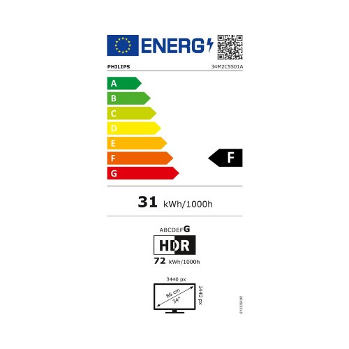 MONITOR LED-VA 34  PHILIPS EVNIA CURVO WHITE