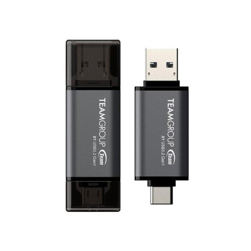PENDRIVE 64GB TEAMGROUP X1 USB-A/USB-C GRIS