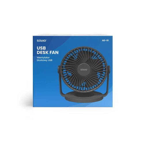 VENTILADOR ESCRITORIO USB SAVIO AD-01 BLACK