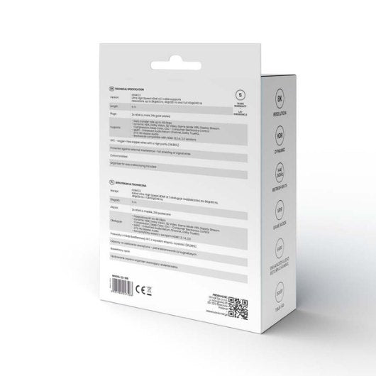 CABLE HDMI 2.1 (M) TRENZADO 8K SAVIO CL-169 5M