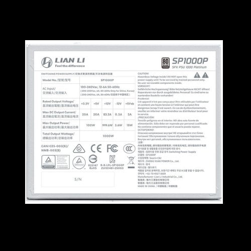 FUENTE DE ALIMENTACION SFX 1000W LIAN LI SP1000P PLATINUM W