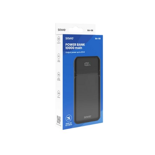 POWERBANK SAVIO BA-08 10000MAH BLACK