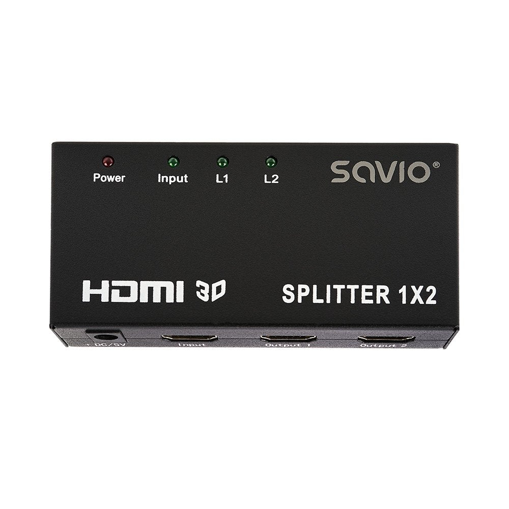 SPLITTER 1X2 HDMI FULL HD 3D SAVIO CL-42 NEGRO