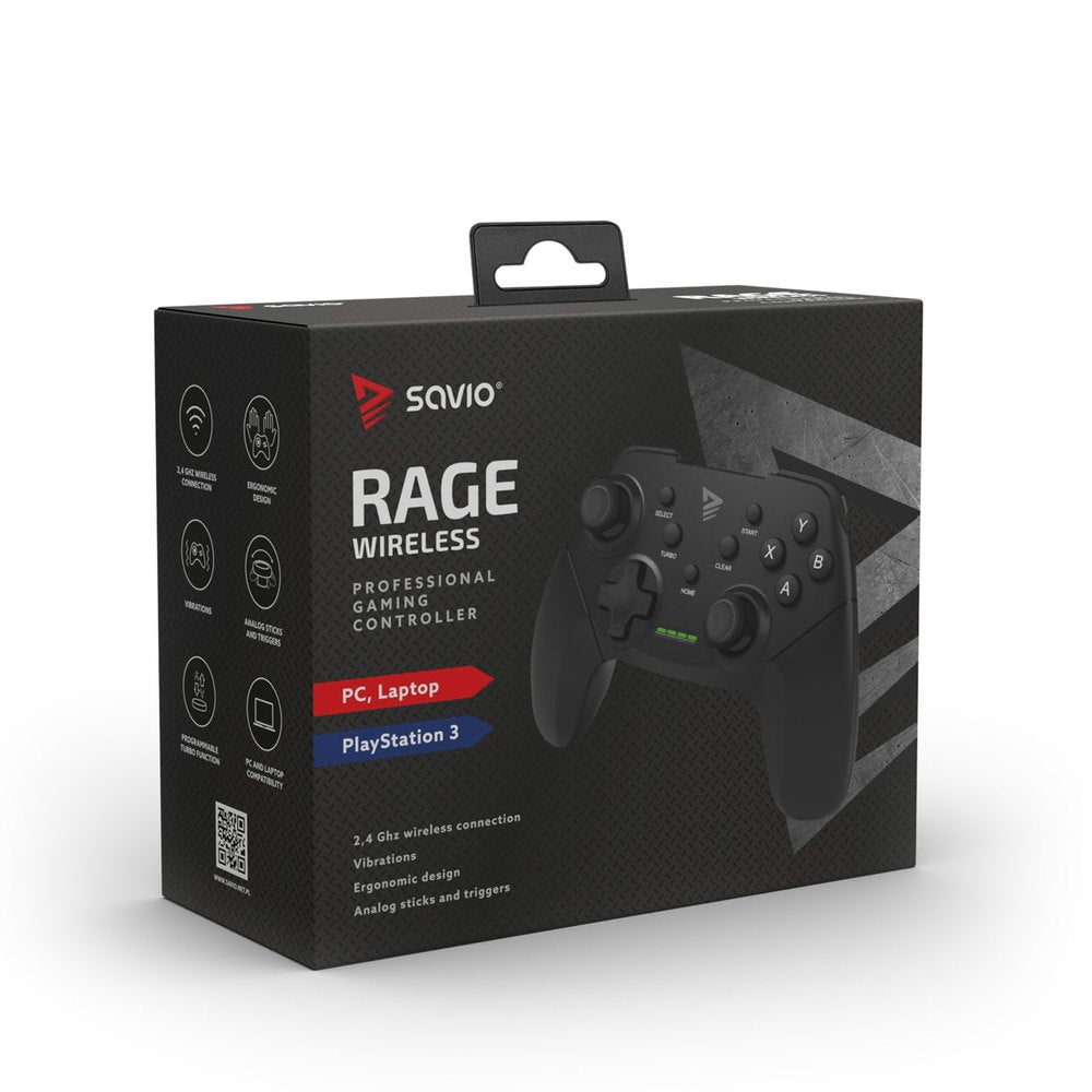 MANDO GAMEPAD INALAMBRICO PC/PS3 SAVIO RAGE W