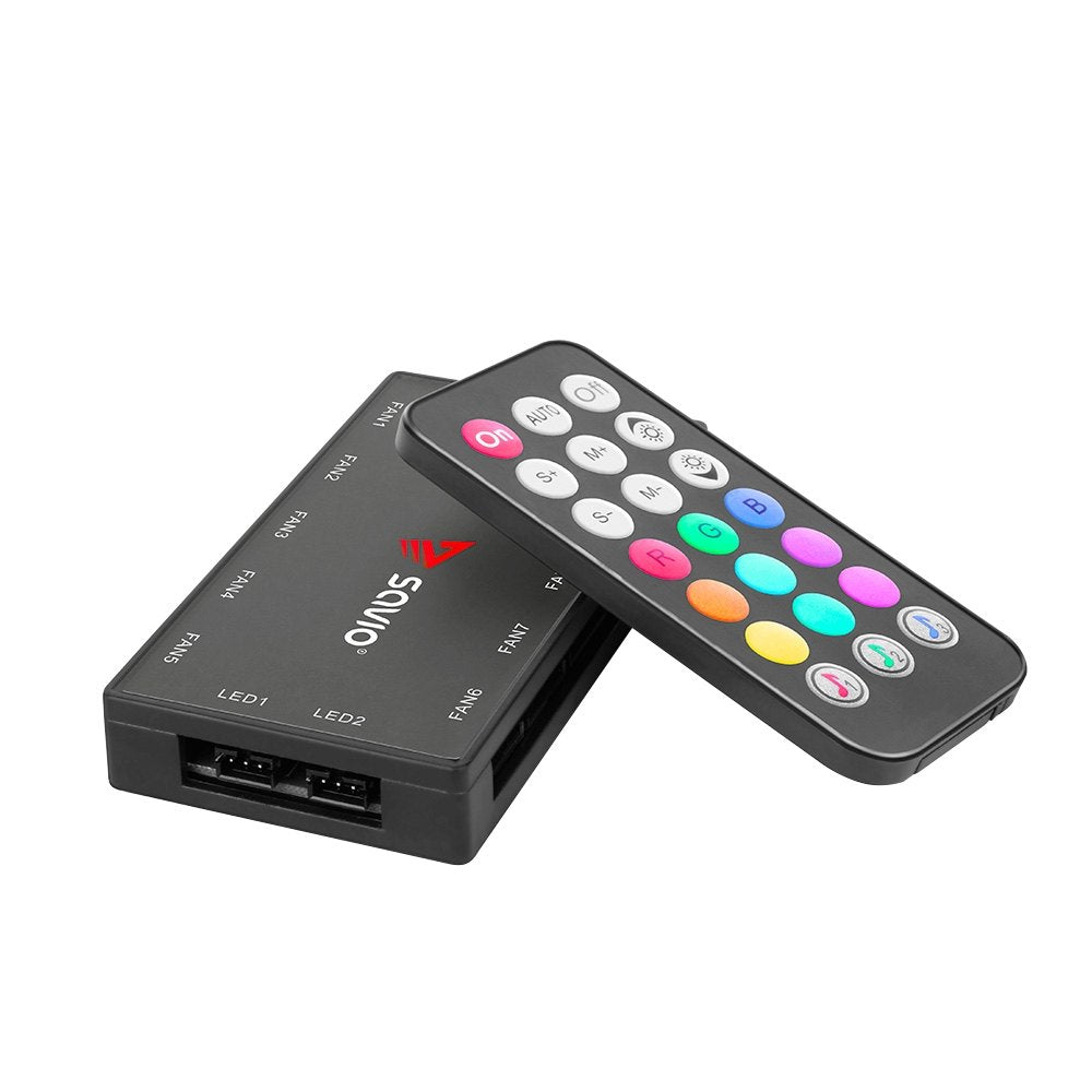 KIT 4 VENTILADORES PC SAVIO CON MANDO BLACK