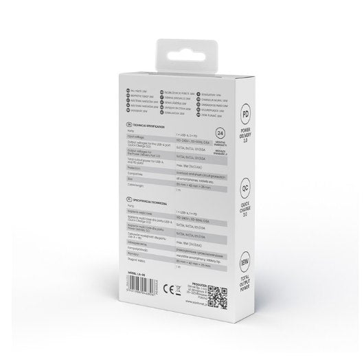 CARGADOR SAVIO LA-05 DUAL 18W USB 3.0 + CABLE