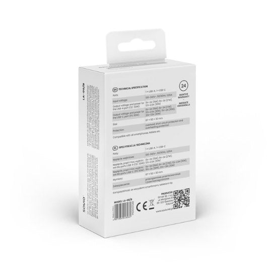 CARGADOR SAVIO LA-06 DUAL 30W USB 3.0