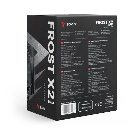 DISIPADOR CPU 125W SAVIO FROST X2 BLACK
