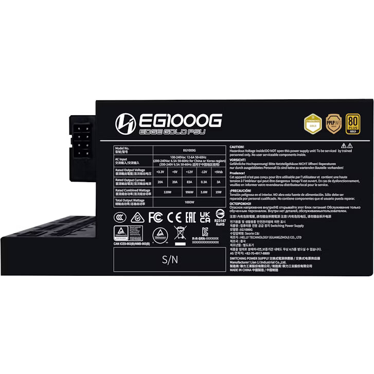 FUENTE DE ALIMENTACION ATX LIAN LI EDGE GOLD 1000W BLACK+HU