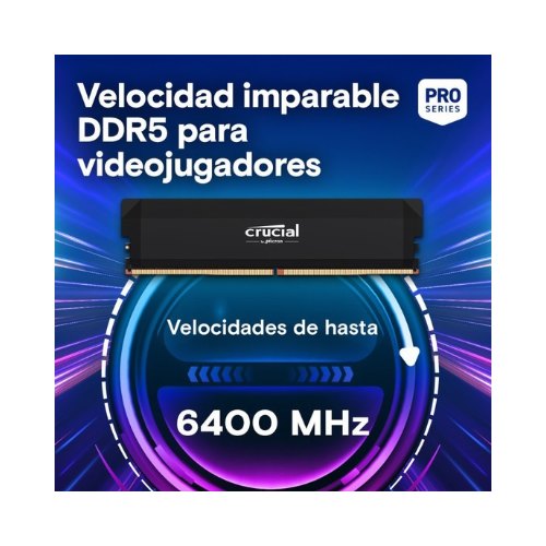 MODULO MEMORIA RAM DDR5 32GB 2X16 6000MHZ CRUCIAL PRO CL36