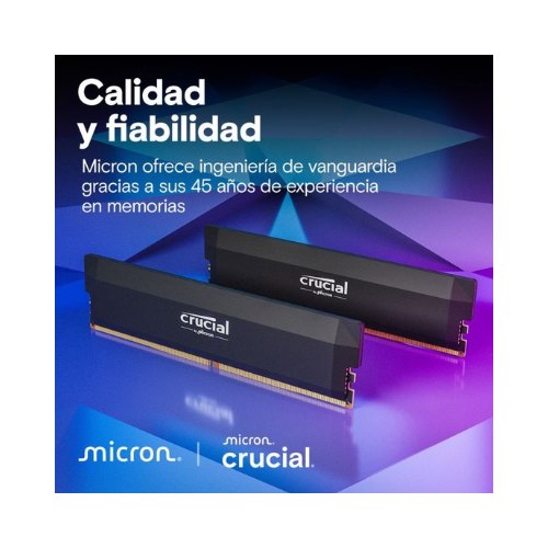 MODULO MEMORIA RAM DDR5 32GB 2X16 6000MHZ CRUCIAL PRO CL36