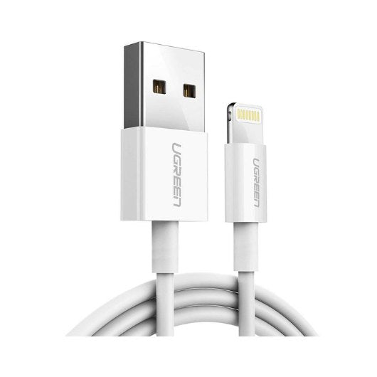 CABLE UGREEN USB-A MALE A LIGHTNING MFI 1M WHITE