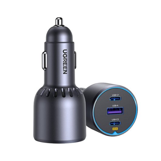 CARGADOR COCHE UGREEN 75W 2XUSB-C PD+USB-A