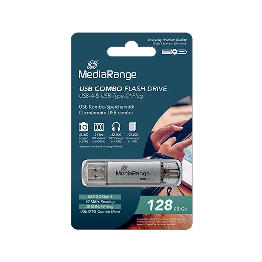 PENDRIVE COMBO 128GB USB 3.2 MEDIARANGE HIGH P.
