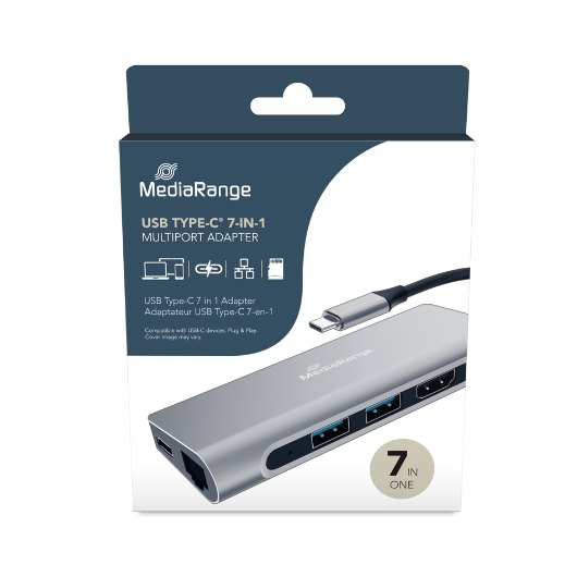 HUB MEDIARANGE USB-C 7EN1