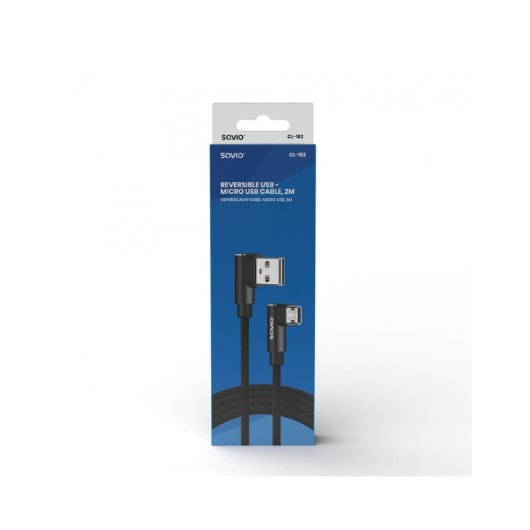 CABLE REVERSIBLE USB SAVIO MICRO A USB-A 2M CL-162