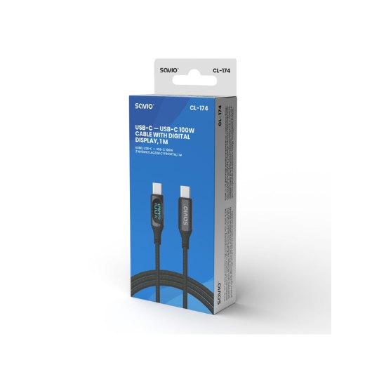 CABLE USB-C SAVIO CL-174 NEGRO