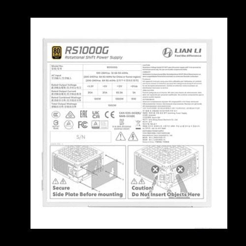 Fuente de alimentación LIAN LI RS1000G 1000W Blanco ATX 3.
