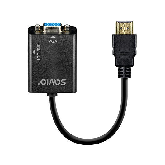ADAPTADOR HDMI (M)-VGA(H)+MINI JACK 3.5 MM SAVIO