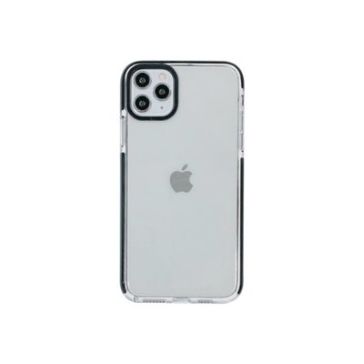 FUNDA QCHARX TRANSPARENTE IPHONE 16E NEGRO