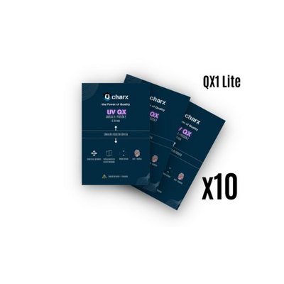 LAMINA QCHARX ULTRAVIOLETA HD PACK 10 PARA QX1LITE