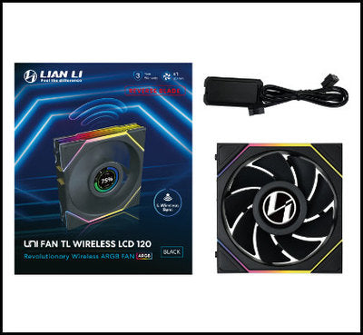 VENT 120X120 LIAN LI UNIFANTL-LCD WIRELESS BK R 1U